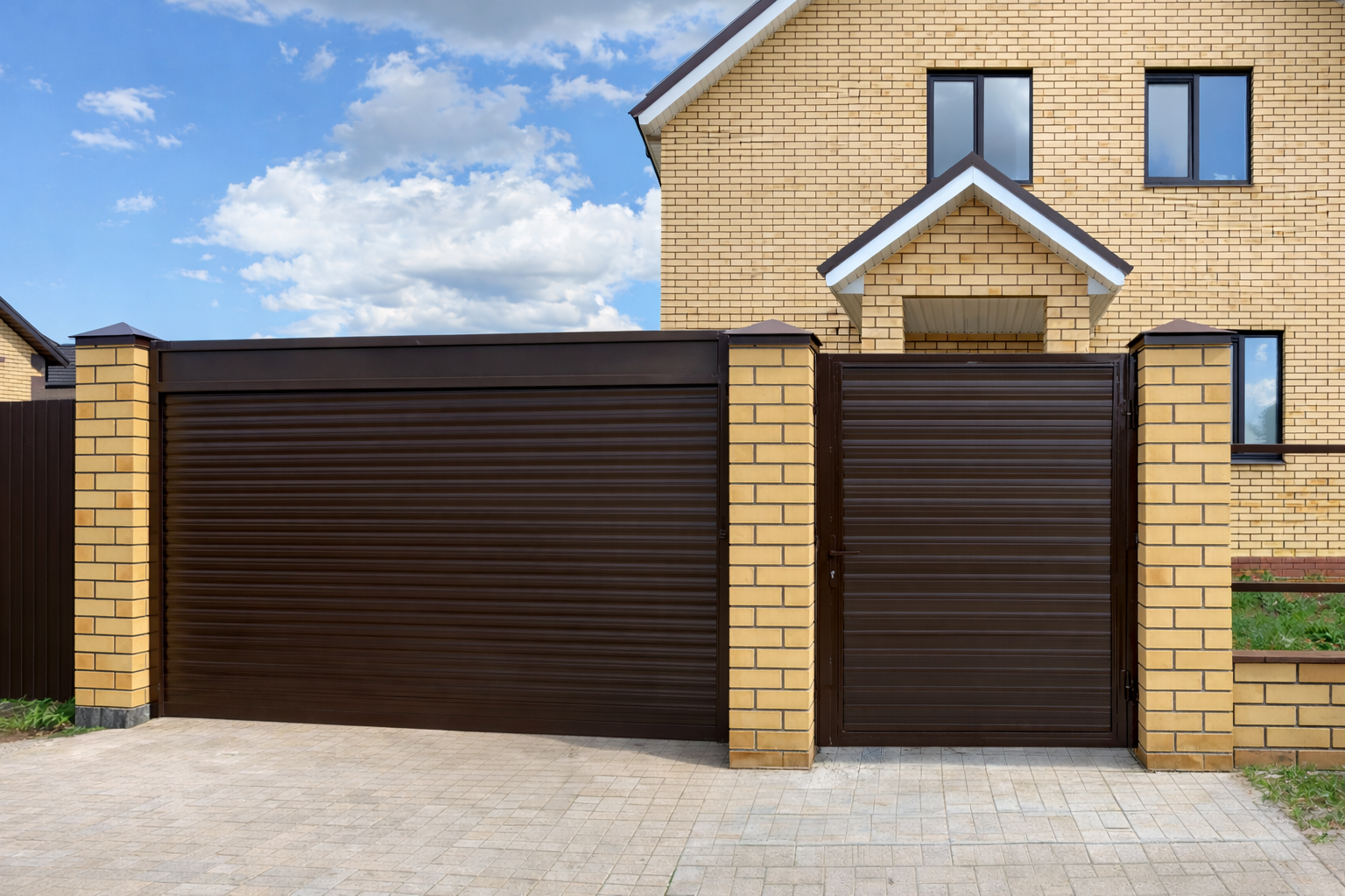 Рольворота и калитка в одном стиле