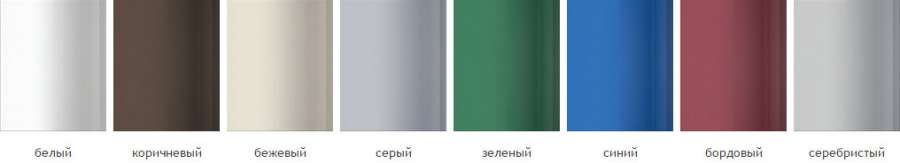 Стандартные цвета рольставней