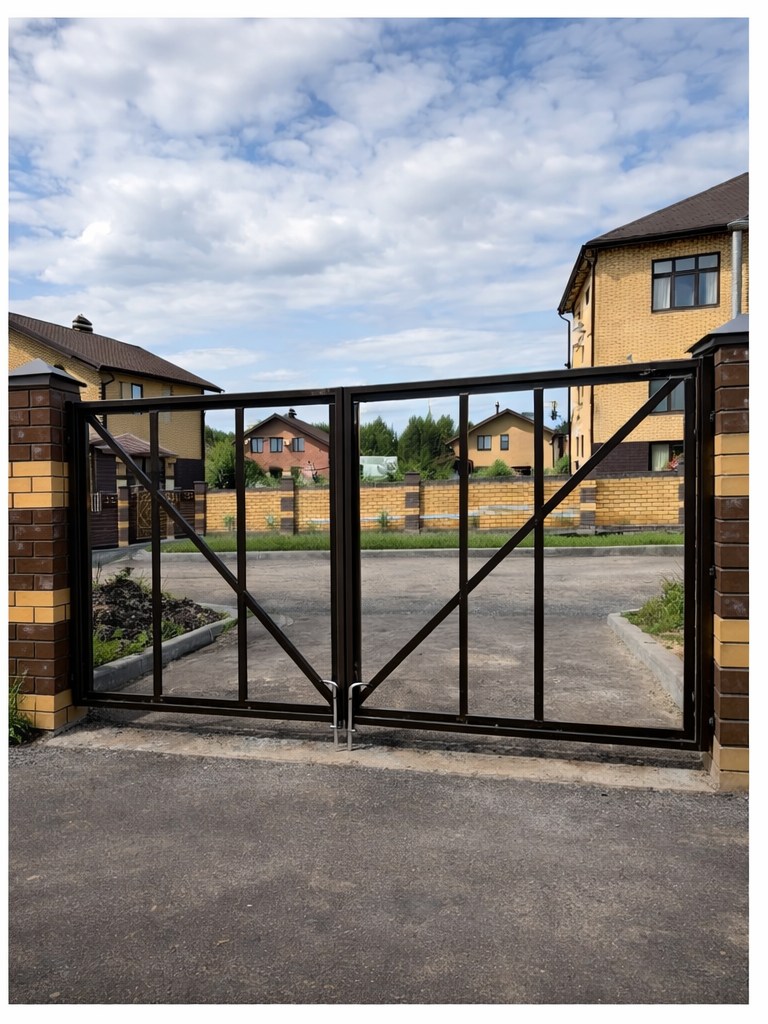 Каркас распашных ворот с подготовкой под автоматику