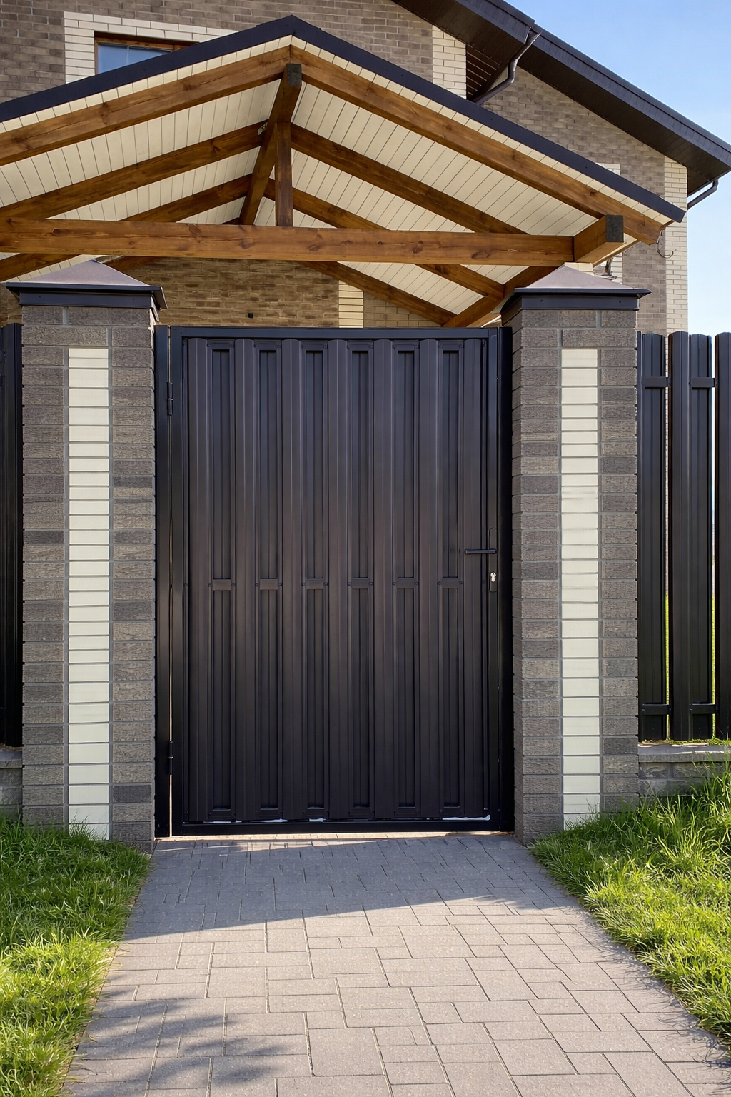 Металлическая калитка в современном стиле