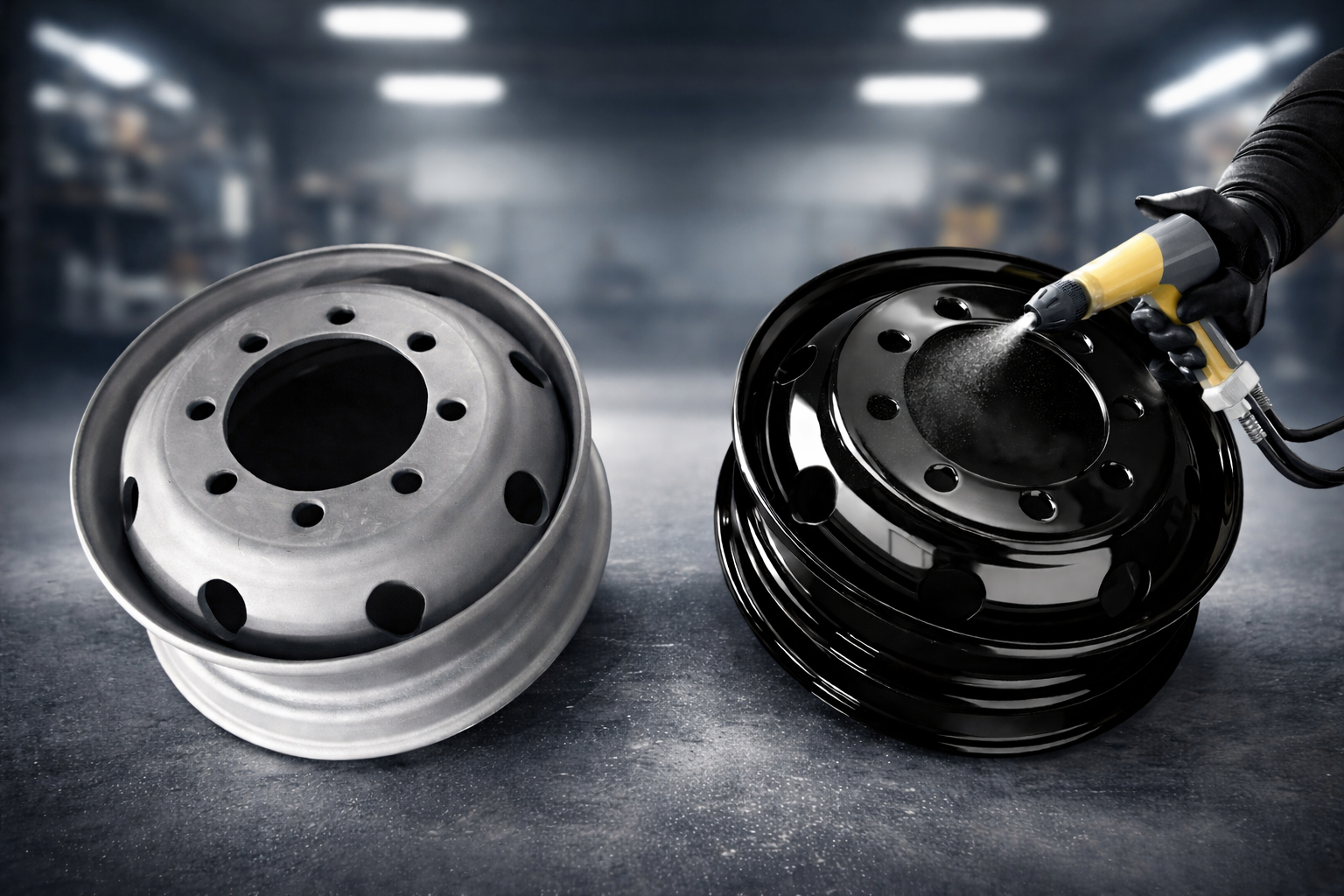 Покраска штампованных дисков