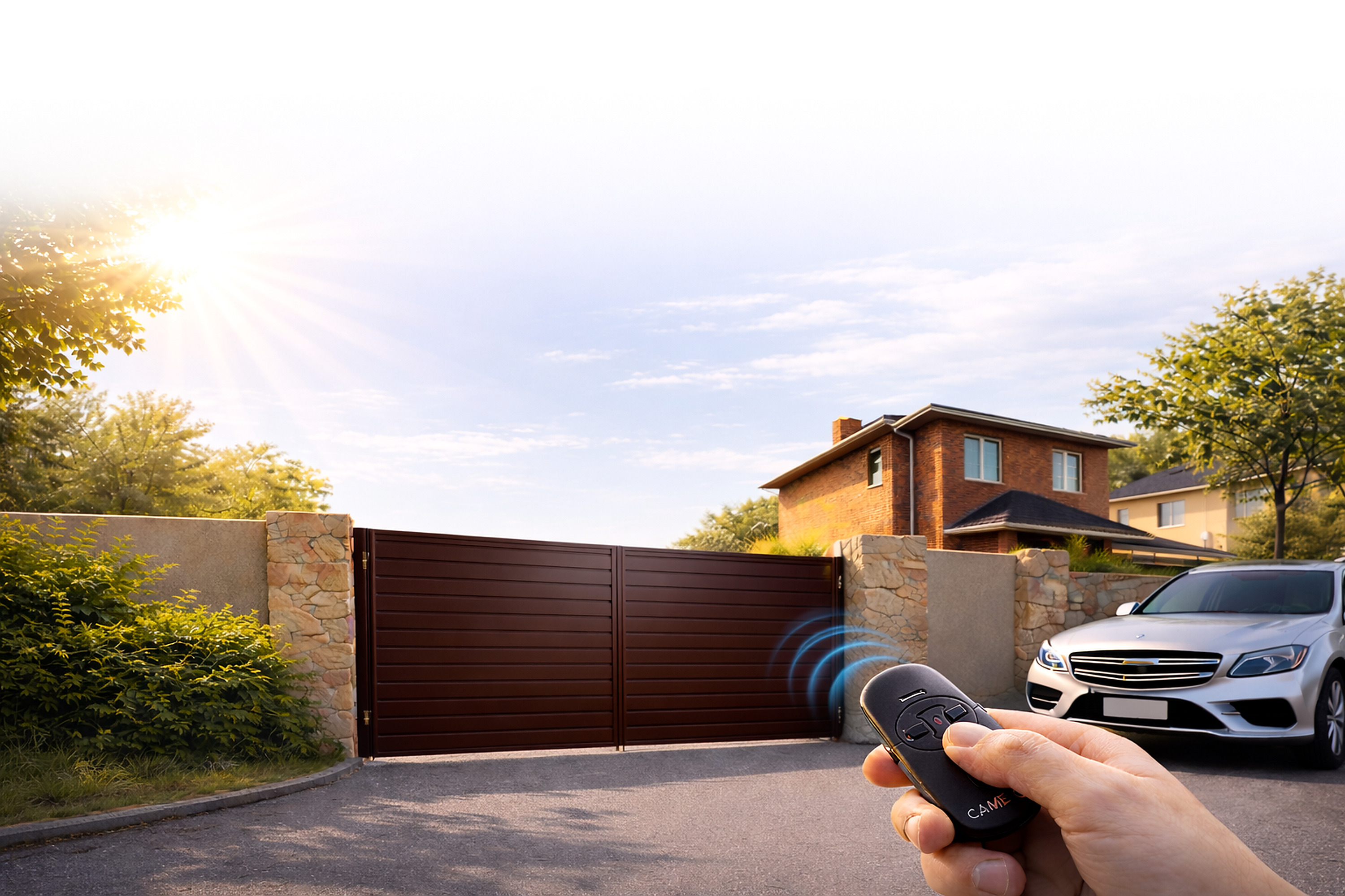 Автоматические ворота на главном экране сайта